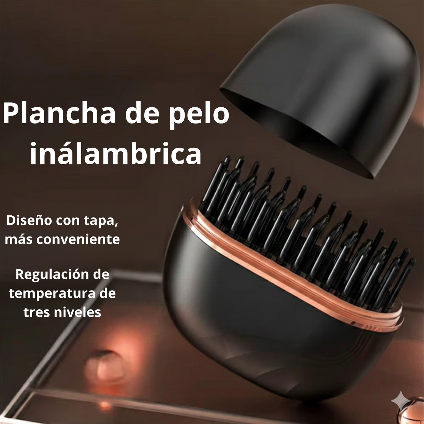 Electric Heating Hair Straightener Brush Portable Mini Hair Straightener 3 Temperature Hot Hair Comb Anti-Scald for Men & Women